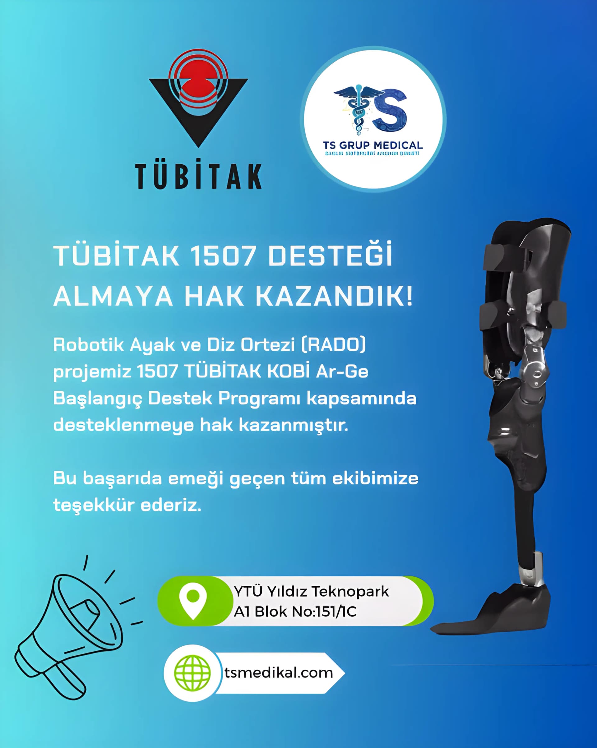 TÜBİTAK 1507 Hibesi: RADO Projesine 2,9 Milyon TL